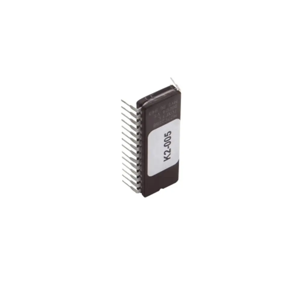 EPROM-Chip mit Anschlussstruktur, möglicherweise für die Steuerung von Hansgrohe Produkten. Das Produkt hat eine schwarze Kunststoffoberfläche.